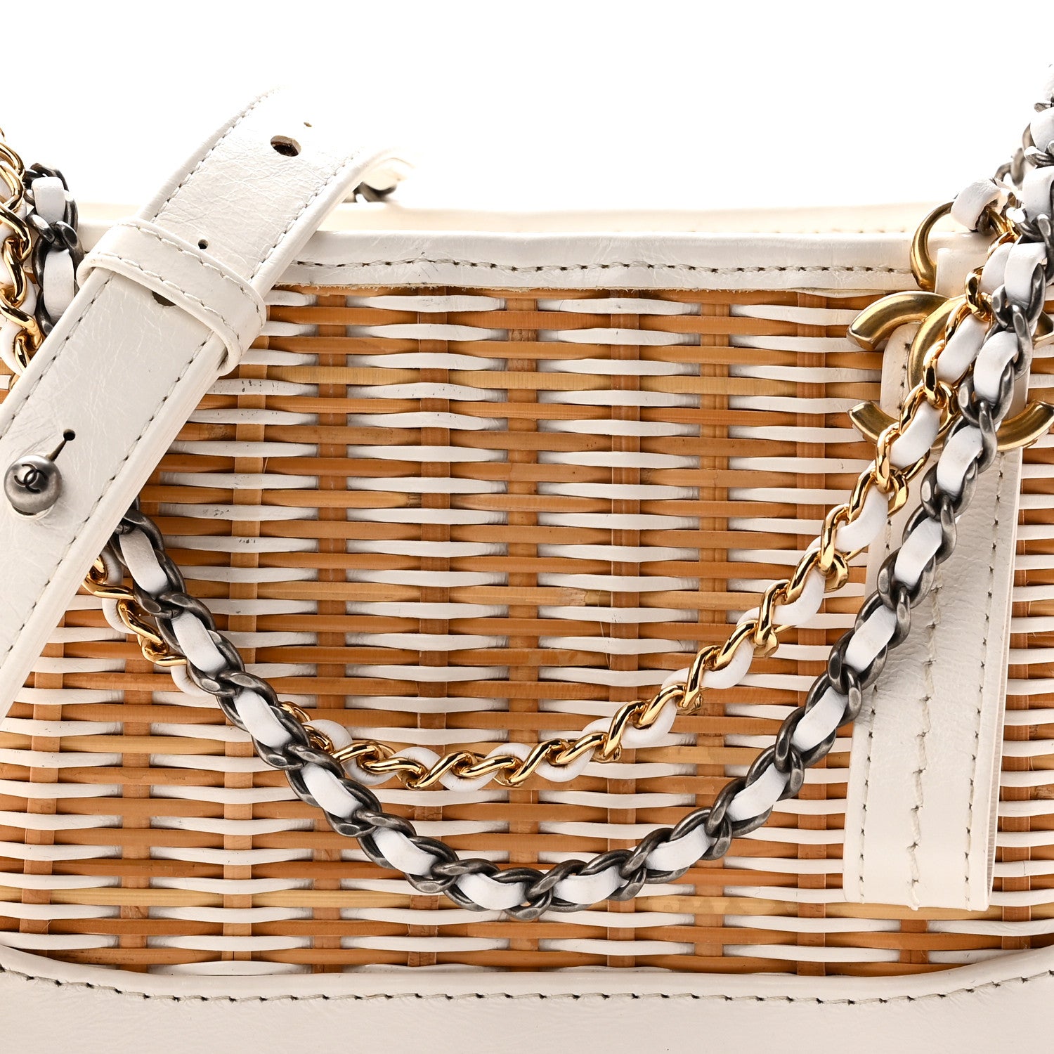 Chanel Rattan Calfskin Small Gabrielle Hobo Beige Ivory 8 of 10