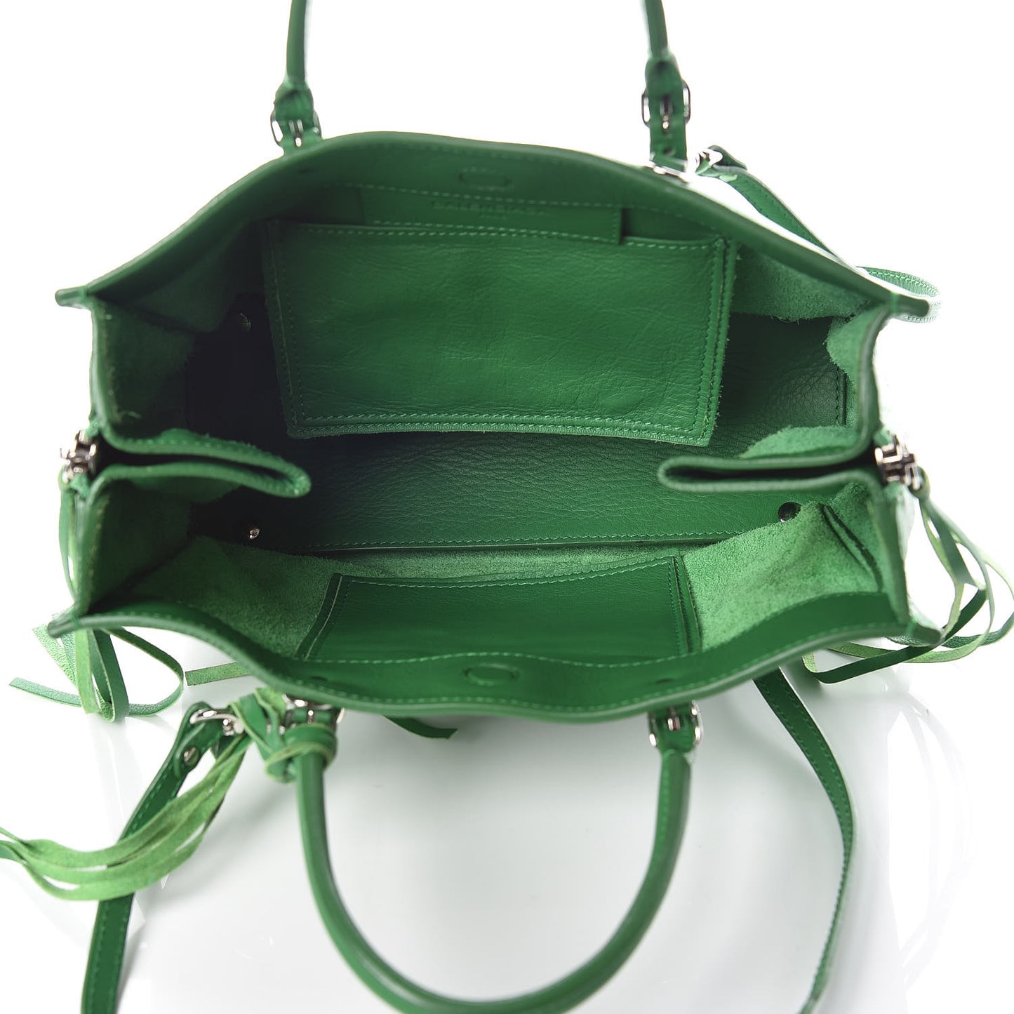 Veau Papier A6 Zip Around Tote Vert Trefle