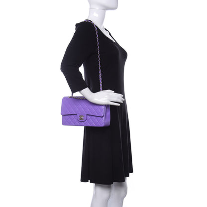 Chanel Caviar Quilted Medium Double Flap Purple 2 of 11