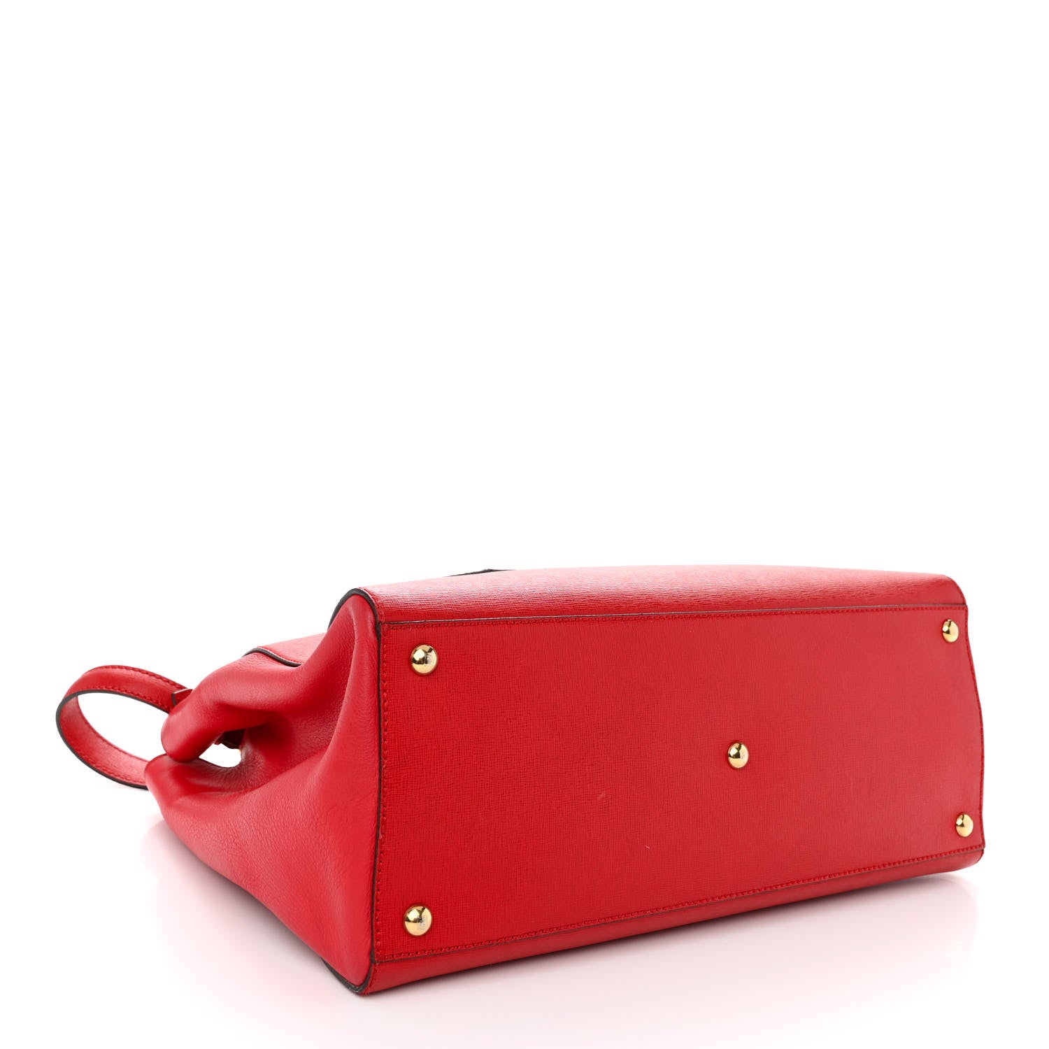 Fendi Vitello Elite Flamingo Regular 2Jours Tote Rosso Fiamma 4 of 13