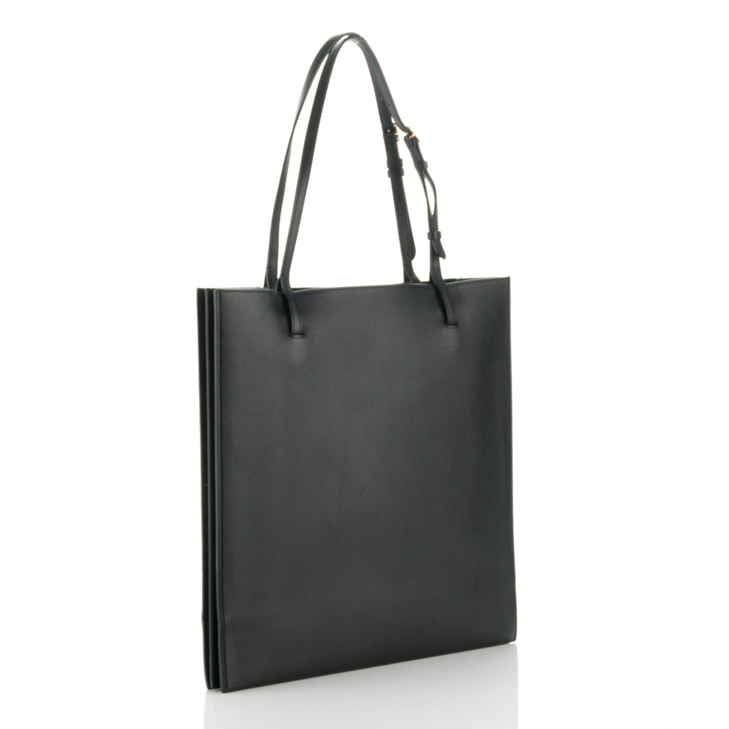 Smooth Calfskin Triple Shopper Tote Black