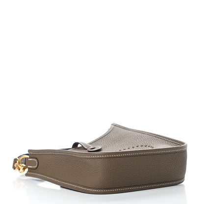 Hermes Taurillon Clemence Amazone Evelyne TPM Etoupe Bleu Indigo 4 of 11