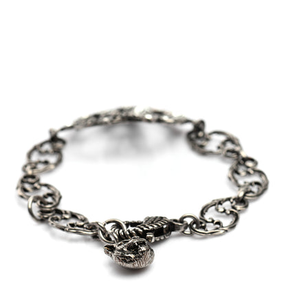 Gucci Oxidized Palladium Crystal Double G Bracelet Silver 3 of 5