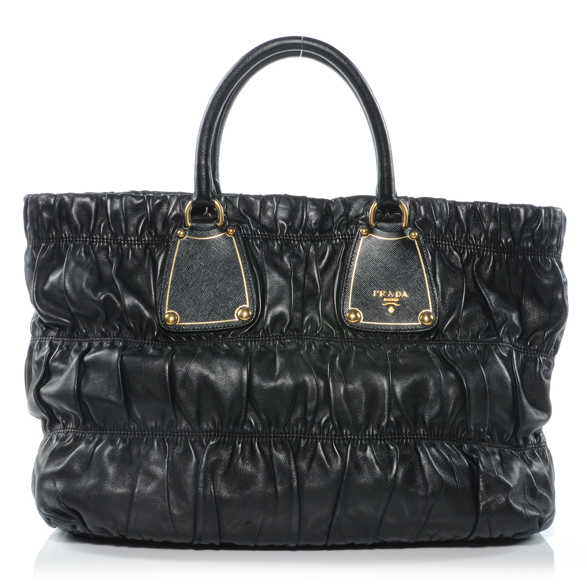 Prada Nappa Leather Gaufre Tote Nero Black 1 of 7