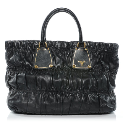 Prada Nappa Leather Gaufre Tote Nero Black 1 of 7