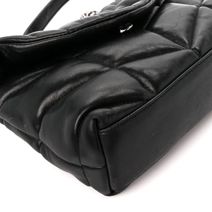 Saint Laurent Lambskin Quilted Toy Loulou Puffer Monogram Chain Satchel Black 10 of 11