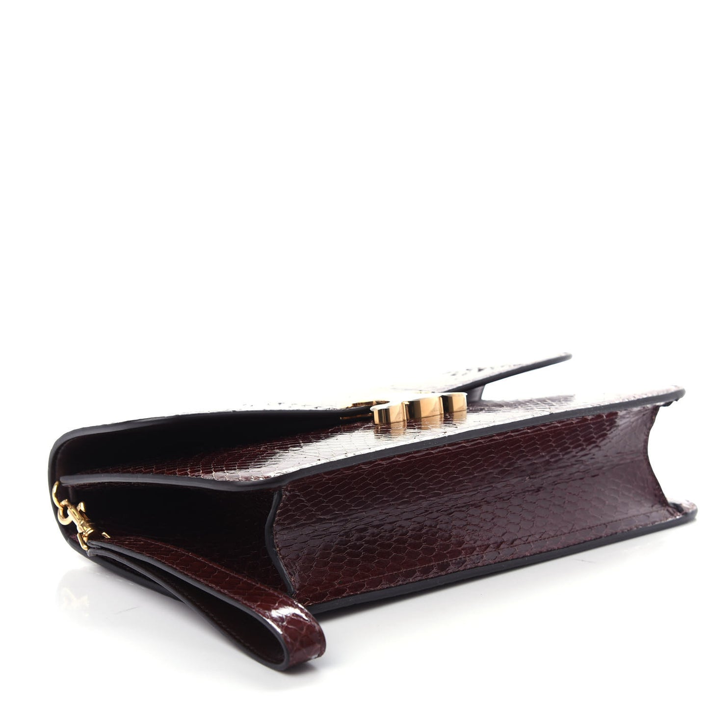 Snakeskin Triomphe Clutch Brown