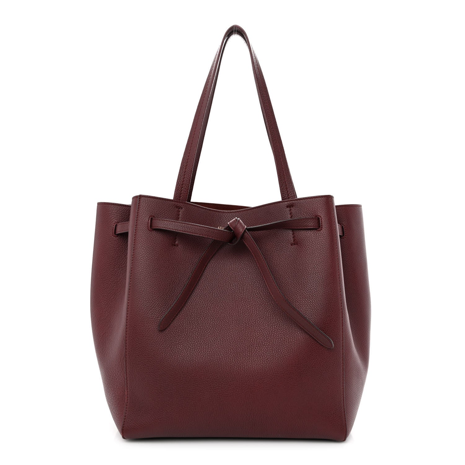 Celine Soft Grained Calfskin Small Belt Cabas Phantom Light Burgundy 1 of 10