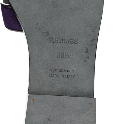 Hermes Velvet Nappa Oran Sandals 38.5 Violet Fonce 6 of 9