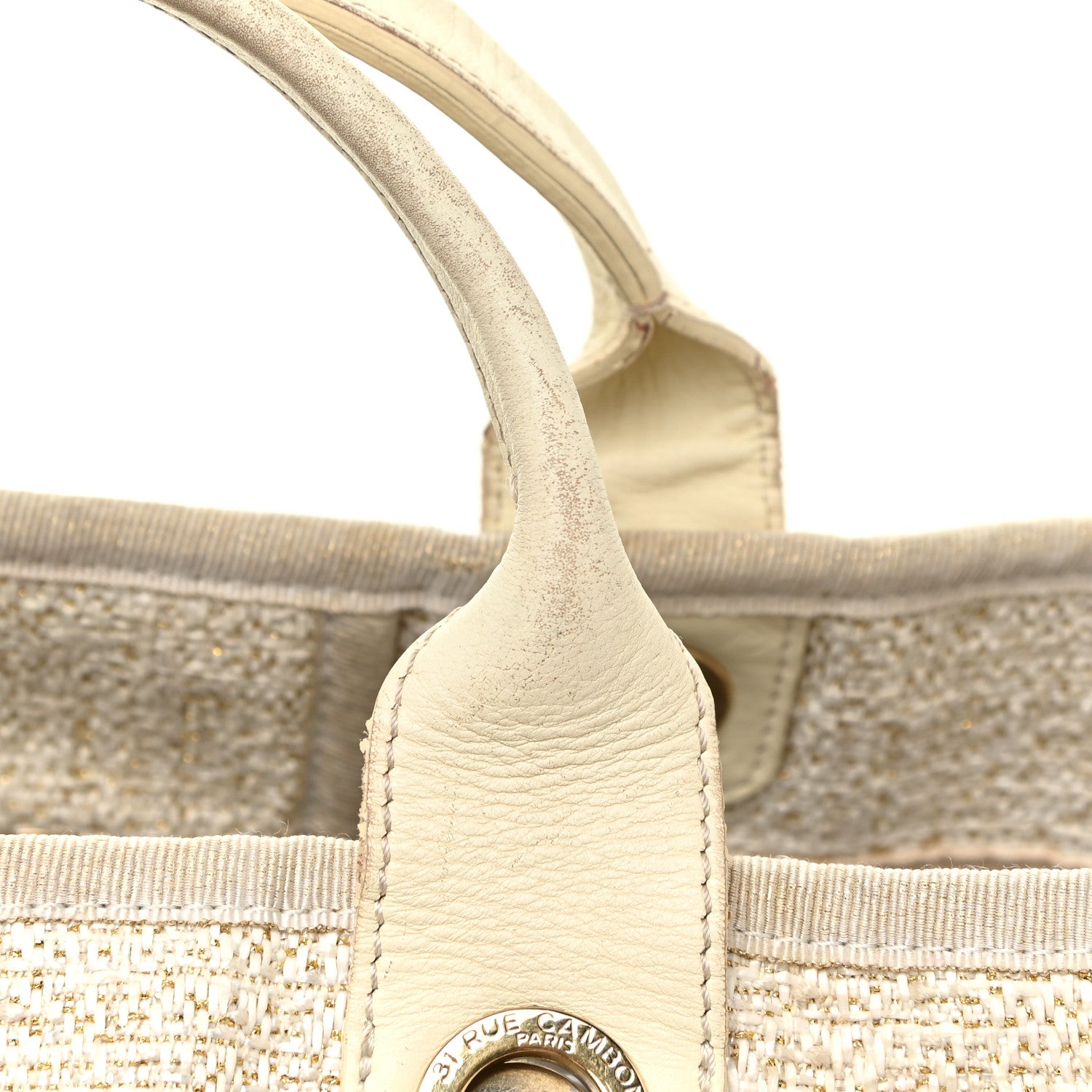 Chanel Canvas Large Deauville Tote Ivory 19 of 35