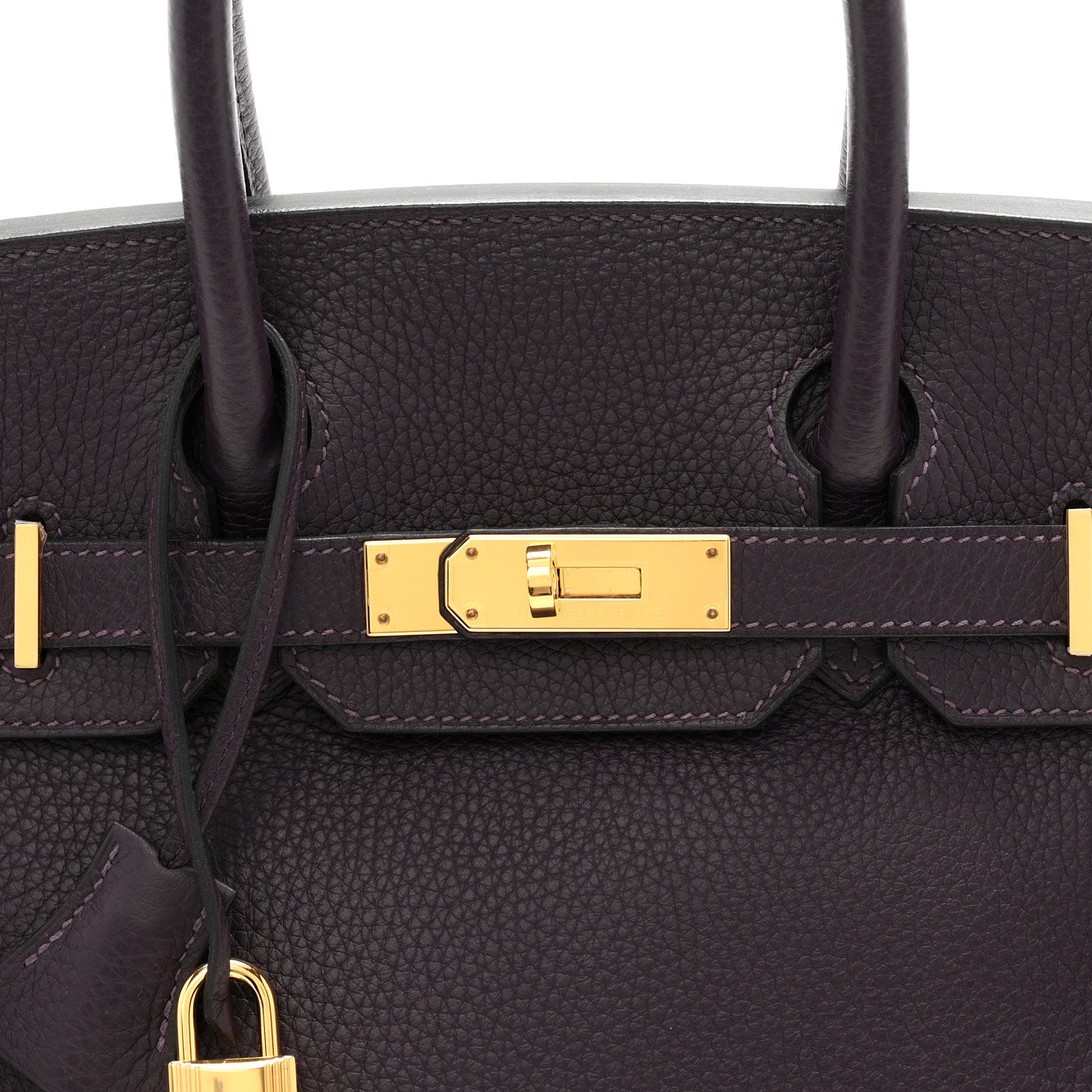 Hermes Taurillon Clemence Birkin 30 Raisin 8 of 13