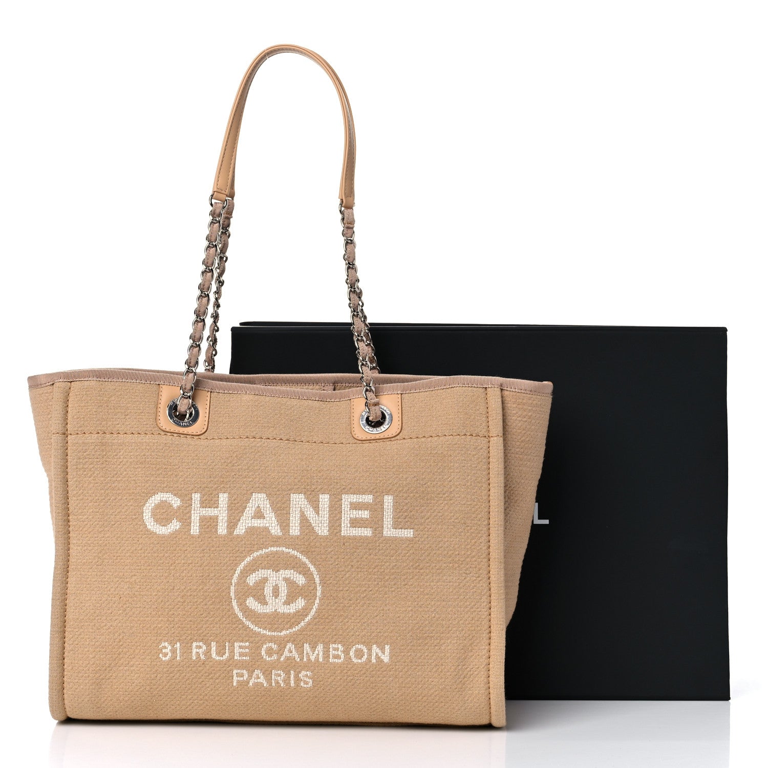 Chanel Mixed Fibers Small Deauville Tote Beige 14 of 14