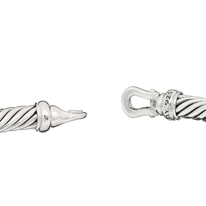 David Yurman Sterling Silver Diamond 5mm Cable Buckle Bracelet 3 of 3