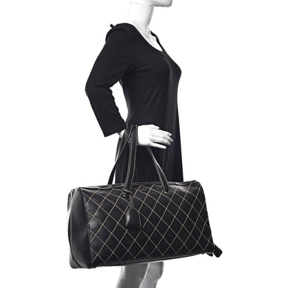 Chanel Calfskin Wild Stitch Duffel Bag Black 3 of 12