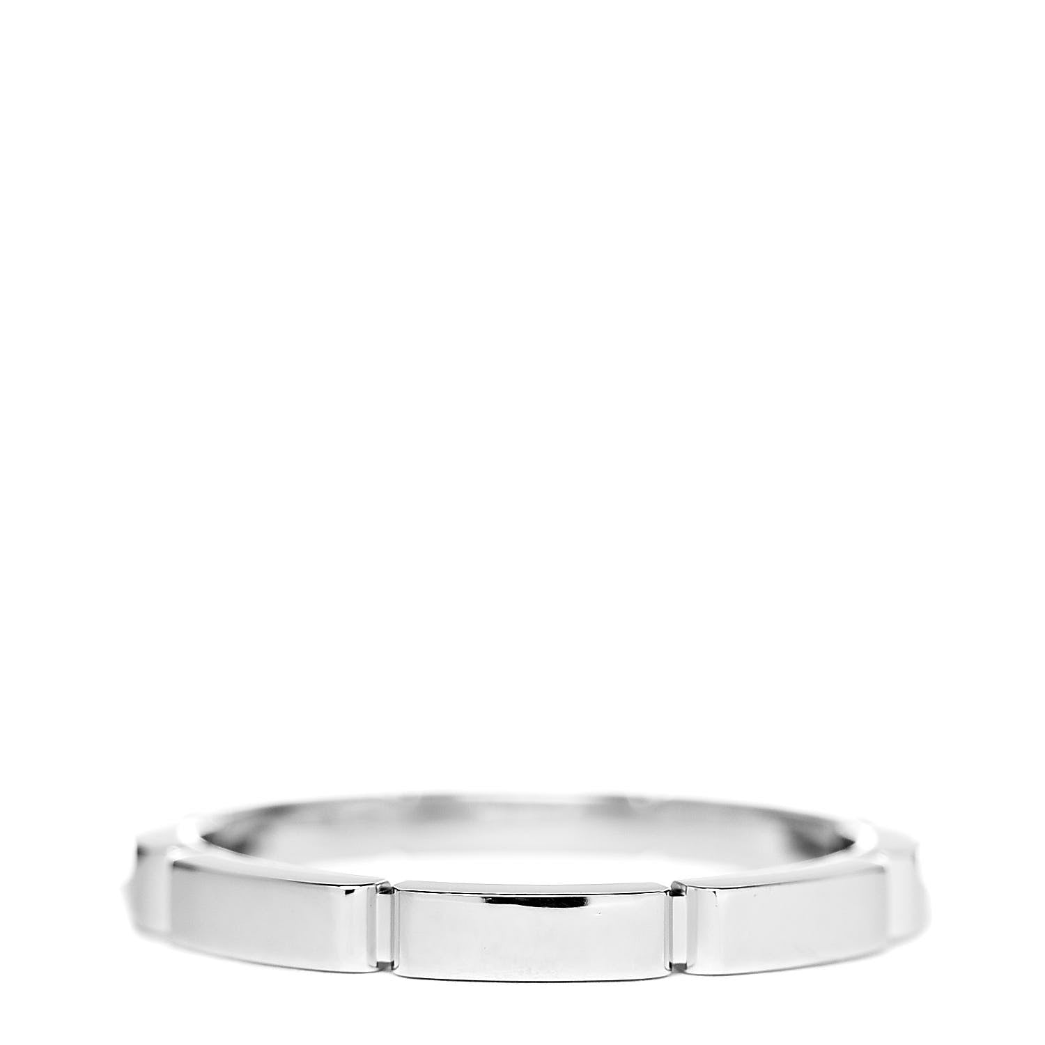 Cartier 18K White Gold 2.5mm Maillon Panthere Wedding Band Ring 58 8.25 3 of 4