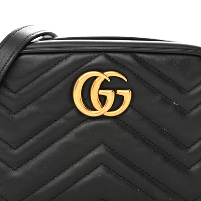 Gucci Calfskin Matelasse Mini GG Marmont Chain Shoulder Bag Black 7 of 15
