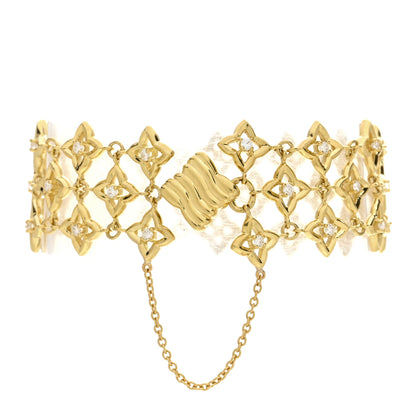 David Yurman 18K Yellow Gold Diamond Venetian Quatrefoil Multi Row Bracelet 2 of 3