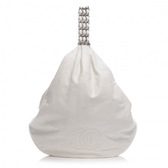 Chanel Lambskin Large Rock and Chain Hobo White 1 of 8
