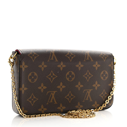 Louis Vuitton Monogram Pochette Felicie Chain Wallet Fuchsia 4 of 10