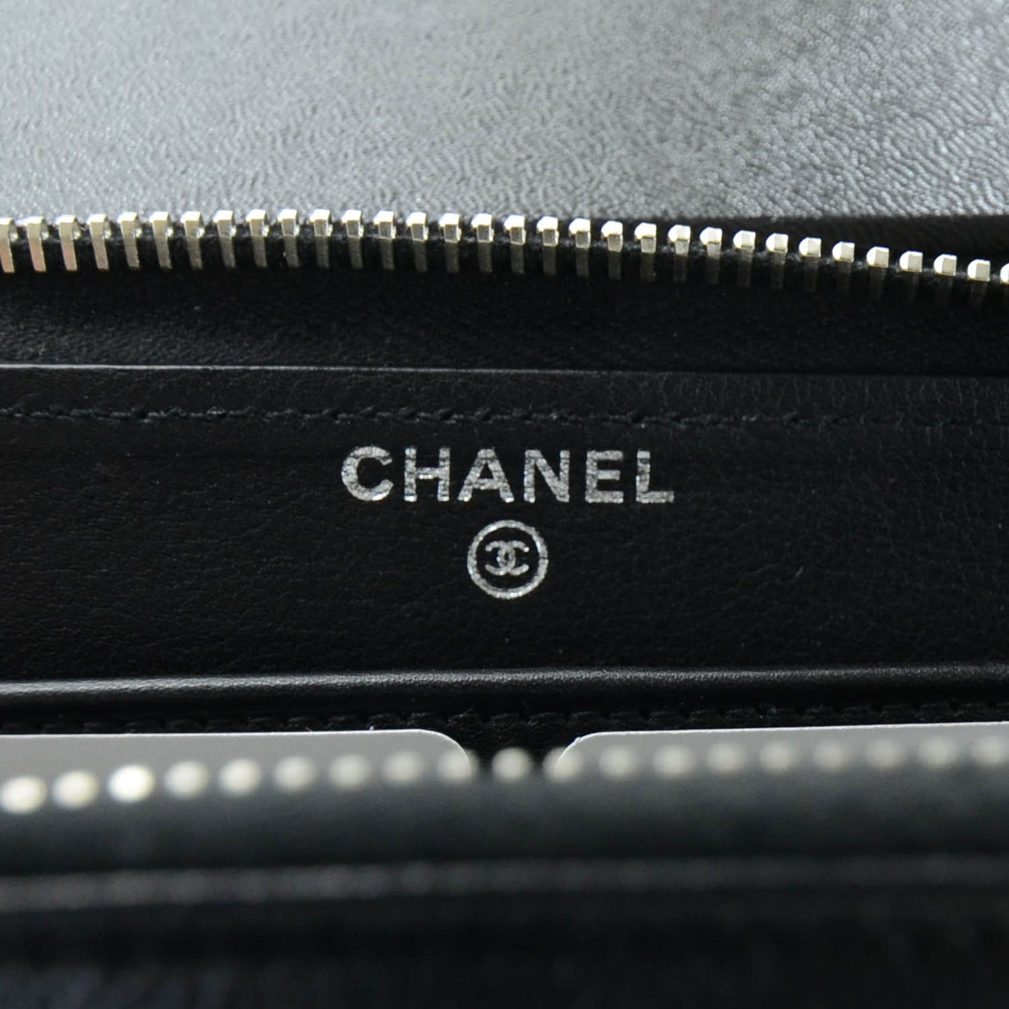 Caviar Zip Around Wallet Black
