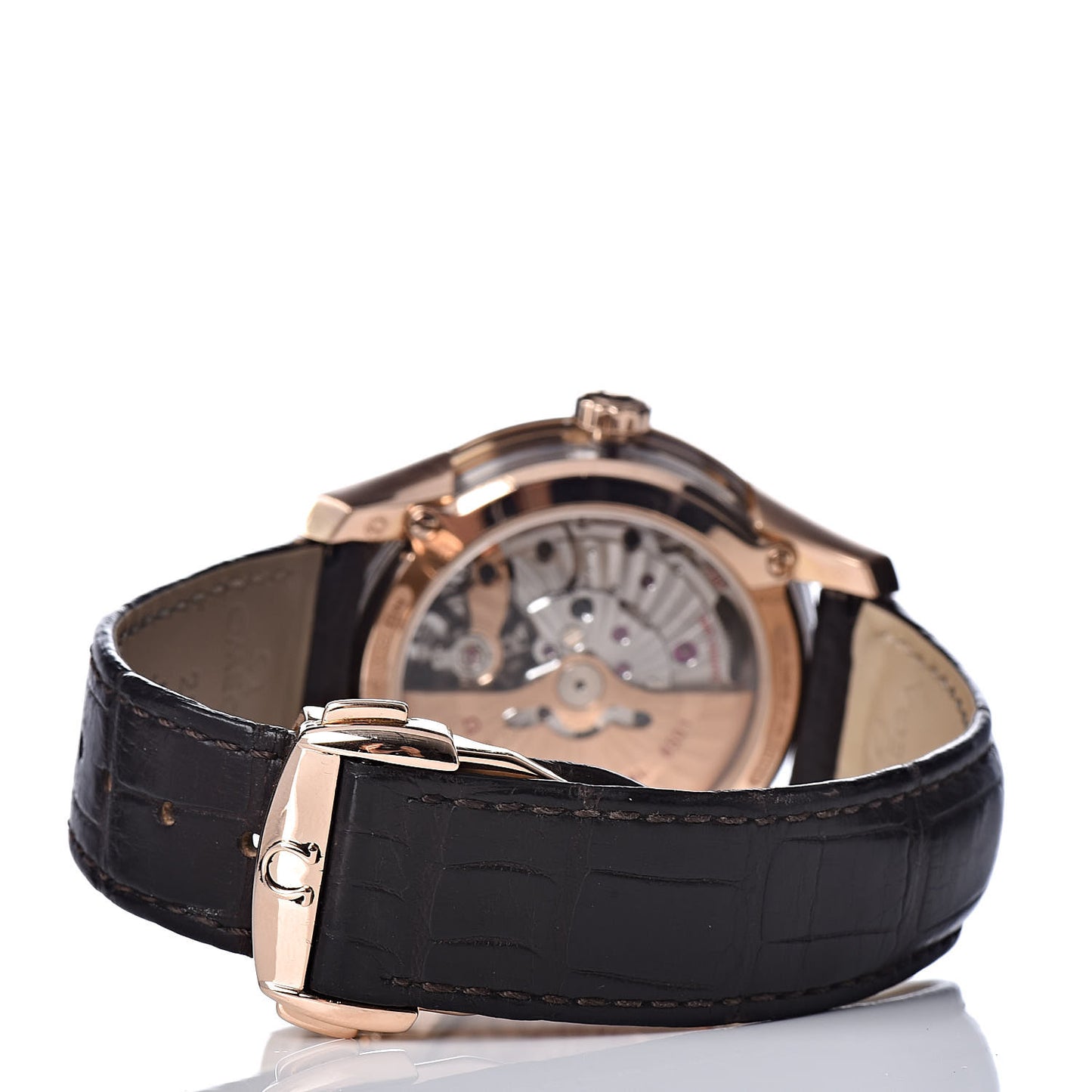 18K Red Gold Crocodile 41mm De Ville Hour Vision Co-Axial Automatic Watch Brown 431.63.41.21.13.001