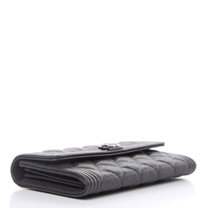 Chanel Caviar Quilted Large Boy Gusset Flap Wallet Charcoal 4 of 10