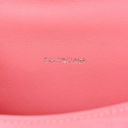 Balenciaga Shiny Calfskin Crocodile Embossed Hourglass Top Handle Bag XS Sweet Pink 6 of 14
