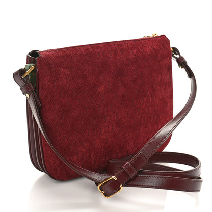 Saint Laurent Suede All-Over Monogram Crossbody Burgundy 3 of 8
