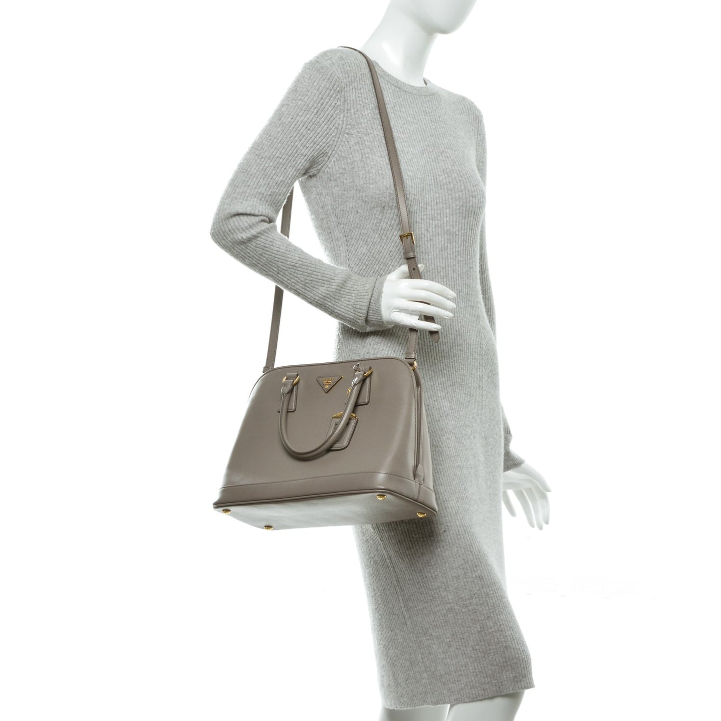 Saffiano Lux Open Promenade Tote Argilla