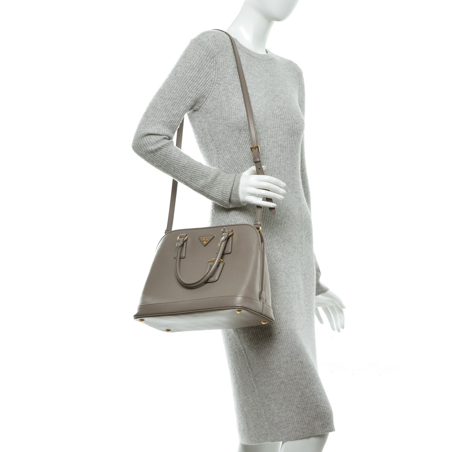 Prada Saffiano Lux Open Promenade Tote Argilla 2 of 8