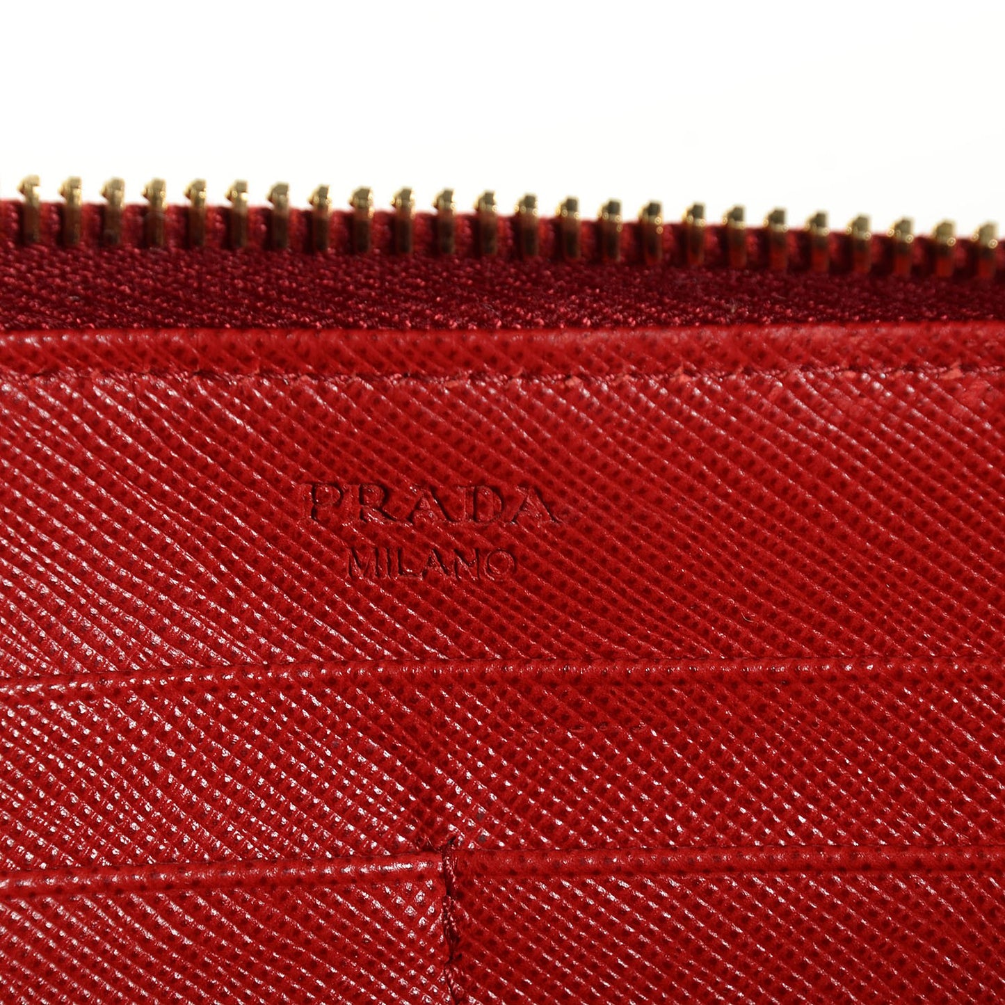Saffiano Metal Zip Around Wallet Fuoco