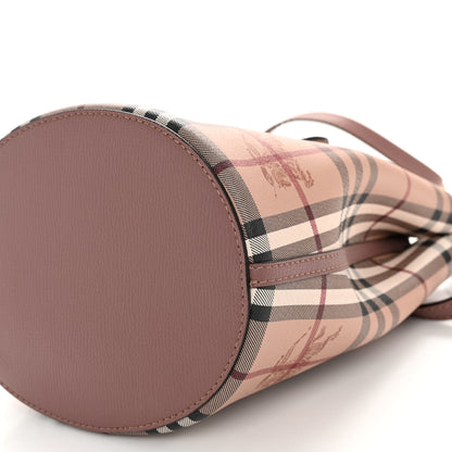 Burberry Haymarket Check Colours Small Lorne Bucket Crossbody Elderberry 9 of 9