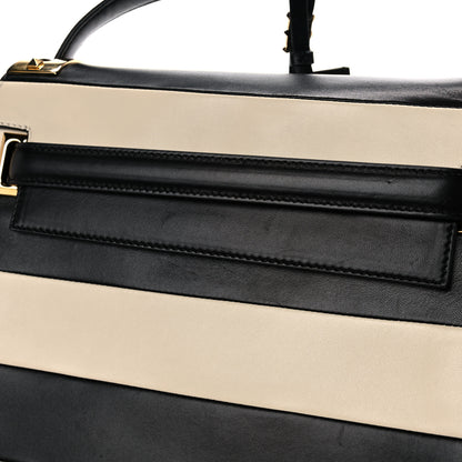 Valentino Garavani Nappa Striped Medium My Rockstud Frame Bag Black Light Ivory 11 of 16