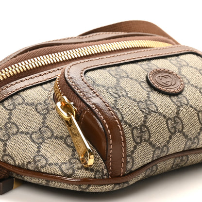 Gucci GG Supreme Monogram Textured Calfskin Retro Interlocking G Belt Bag Beige Ebony Brown Sugar 9 of 10