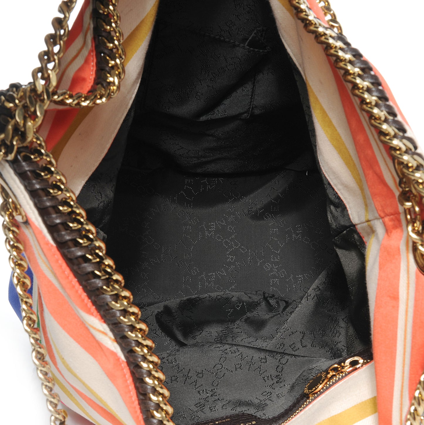 Cotton Canvas Stripes Falabella Bucket Bag