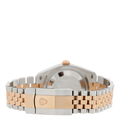 Rolex Stainless Steel 18K Everose Gold Diamond 36mm Oyster Perpetual Datejust Watch Black 126231 3 of 5