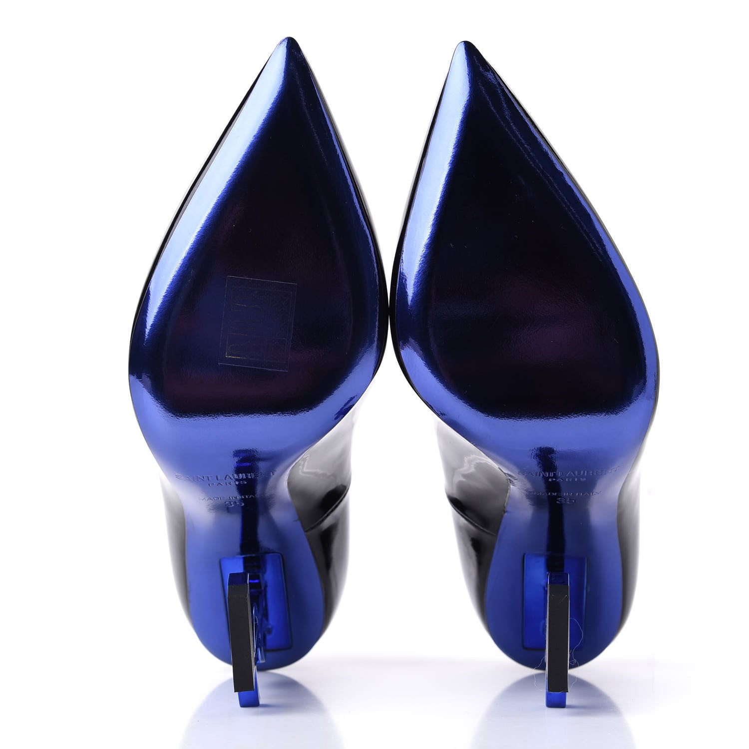 Saint Laurent Patent Opyum 110 Pumps 35 Black Blue 5 of 12