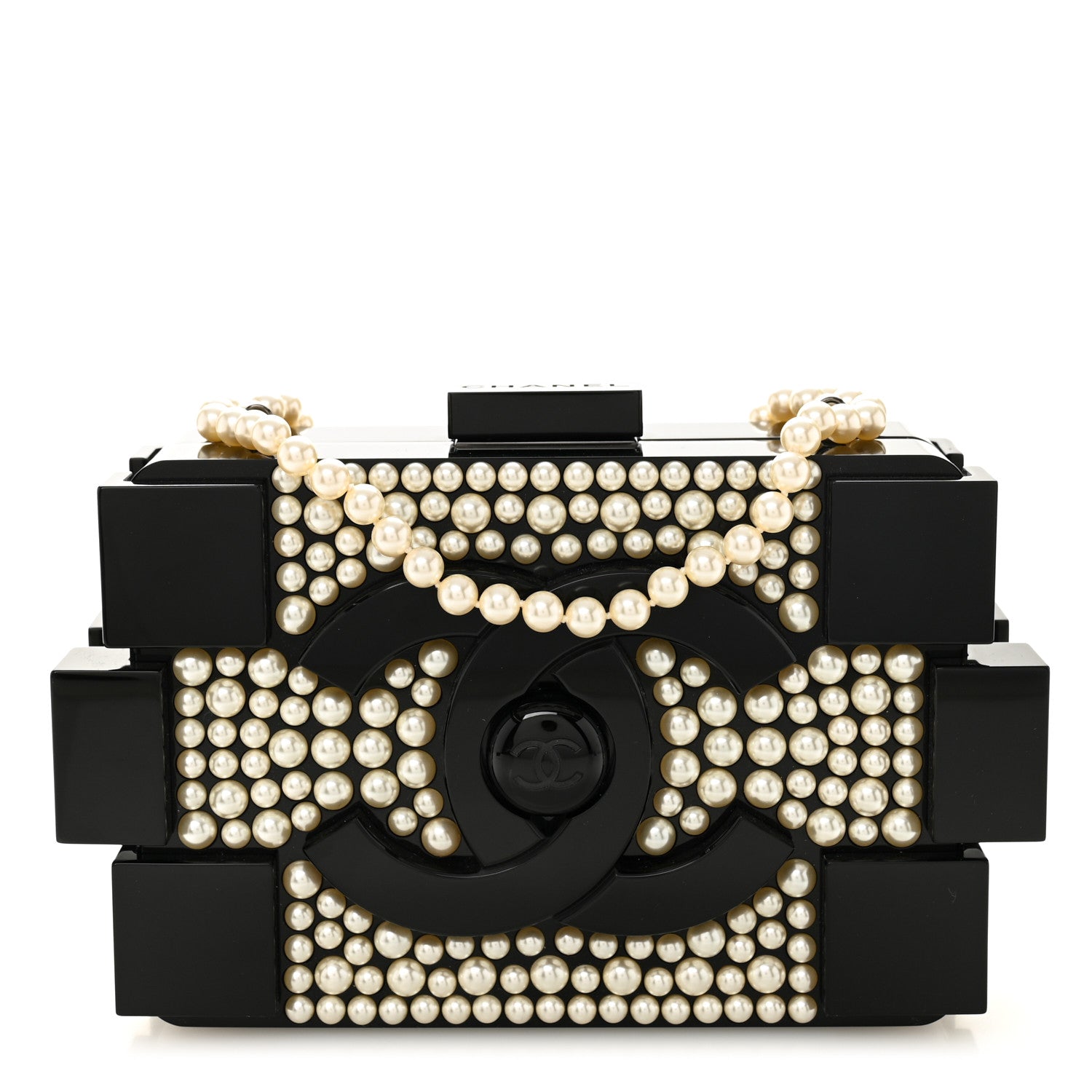Chanel Pearl Boy Brick Lego Clutch Black 1 of 9