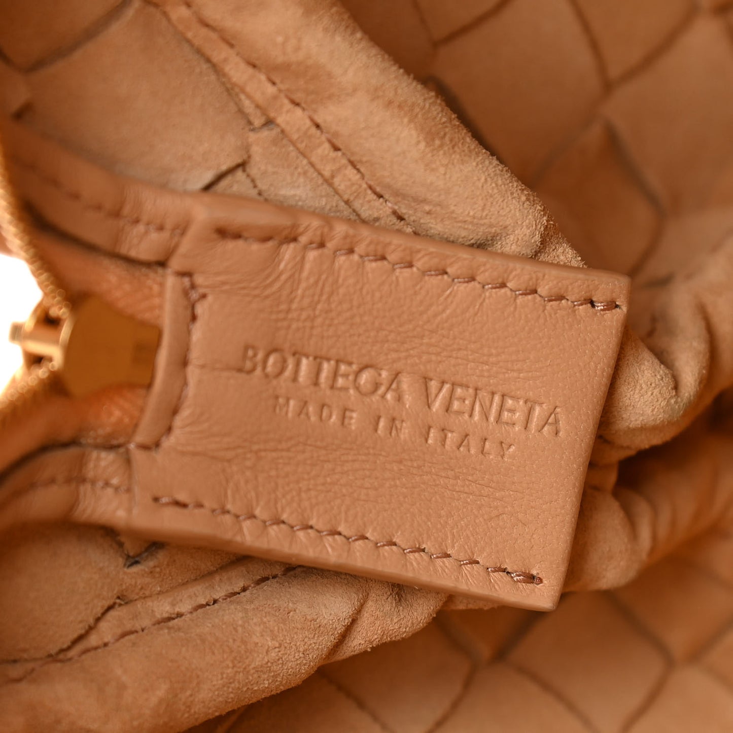Nappa Intrecciato Small Loop Camera Bag Almond