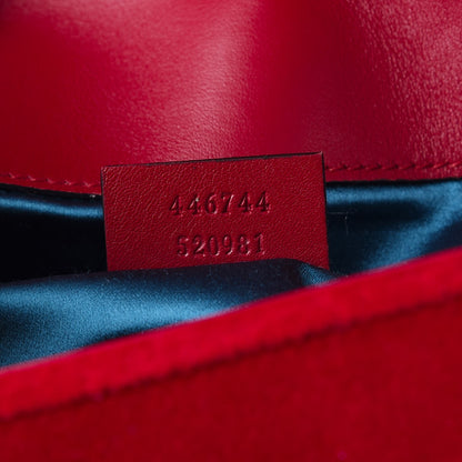 Gucci Velvet Matelasse Mini GG Marmont Shoulder Bag Hibiscus Red 8 of 8