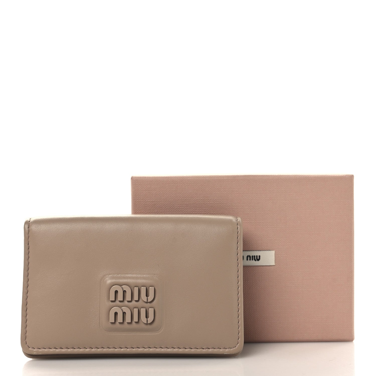 Miu Miu Nappa Softy Padded Flap Card Holder Cammeo 7 of 7
