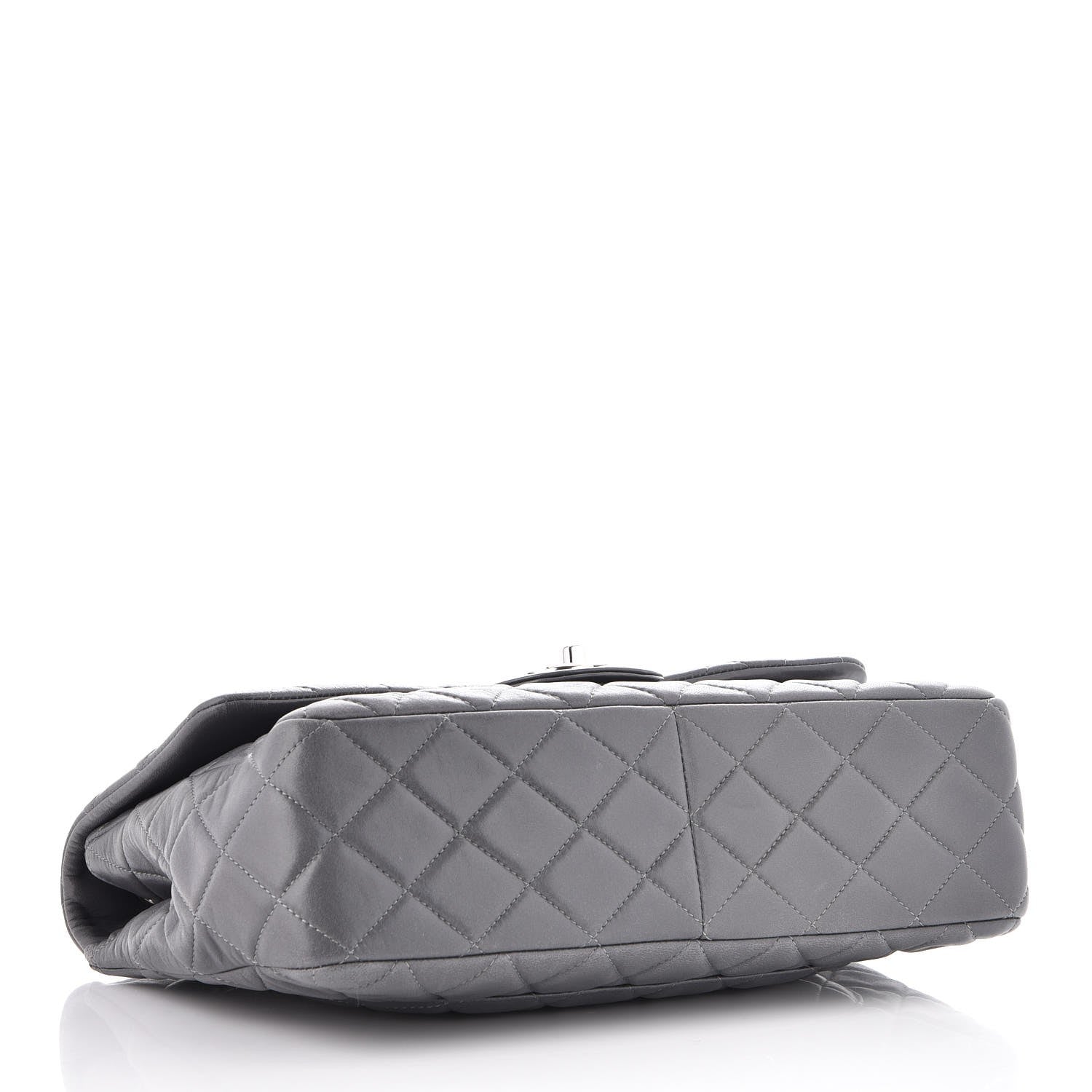 Chanel Lambskin Quilted Jumbo Single Flap Grey 5 of 8