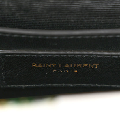 Saint Laurent Calfskin Prairie Flower Printed Small Classic Monogram Kate Satchel White 5 of 9