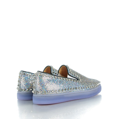 Christian Louboutin Mens Glitter Disco Ball Pik Boat Flat 42 Multicolor Silver 4 of 9