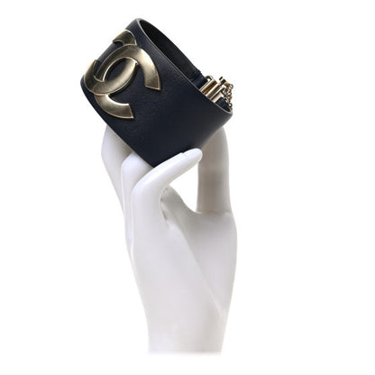 Chanel Calfskin CC Wide Cuff M Navy 2 of 4