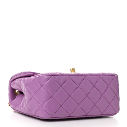 Chanel Lambskin Quilted Mini Pearl Crush Flap Purple 3 of 10
