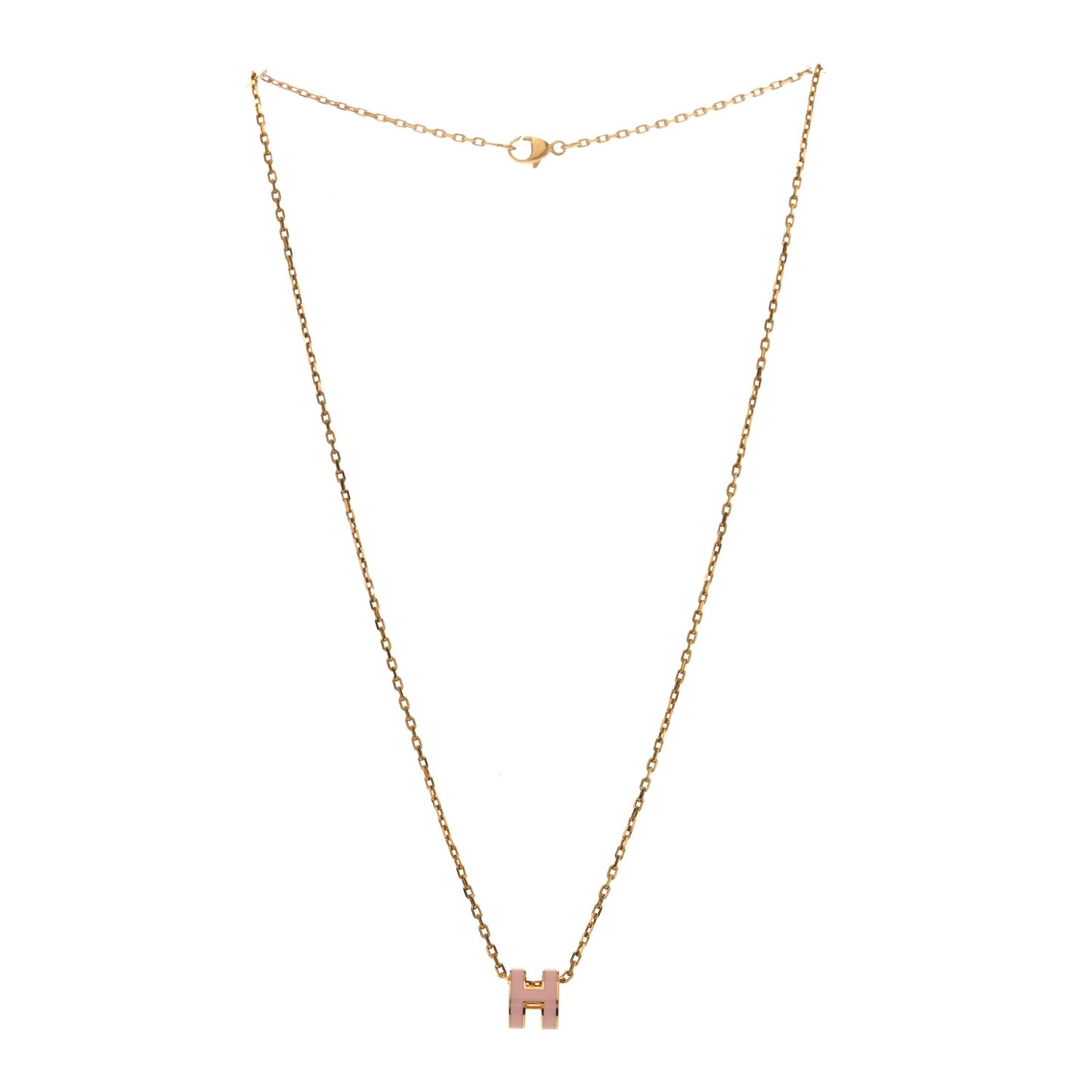 Lacquered Rose Gold Mini Pop H Pendant Necklace Rose Dragee