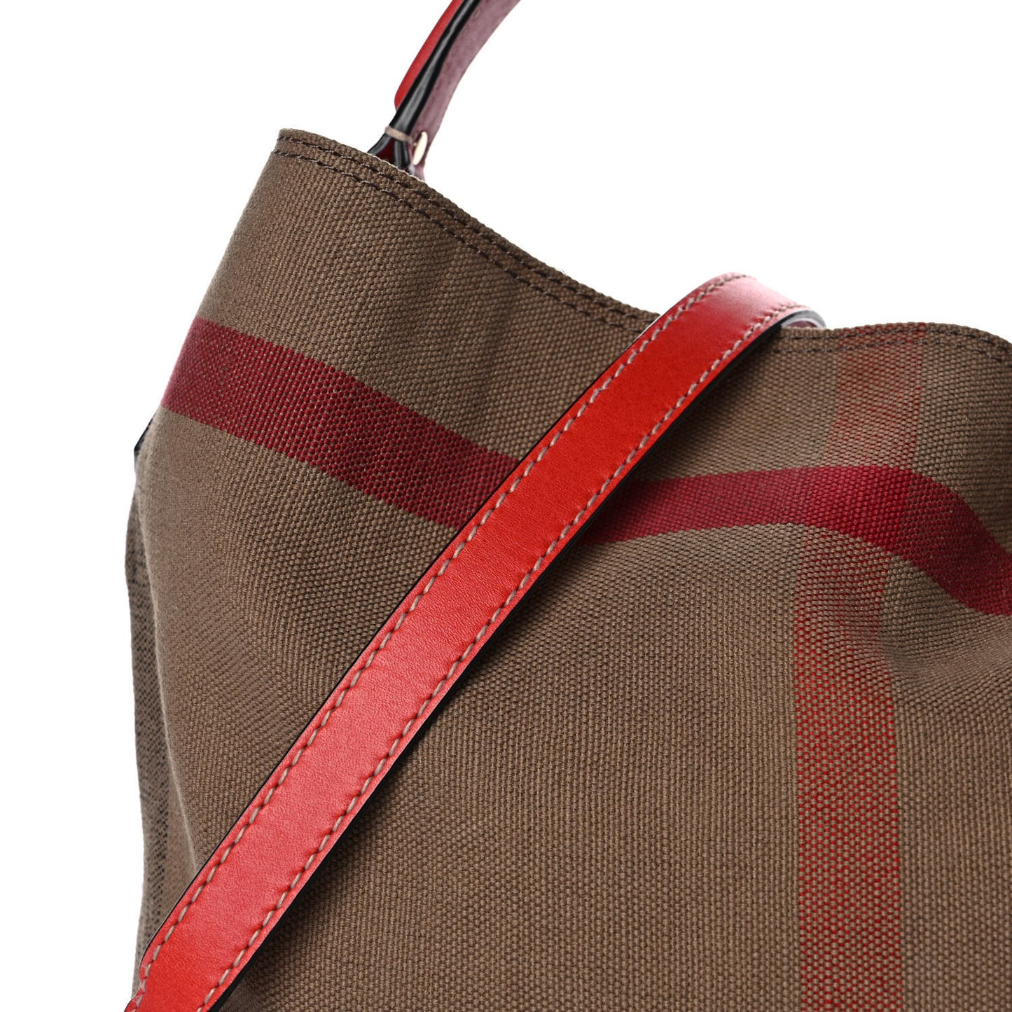 Canvas Mega Check Medium Ashby Hobo Cadmium Red