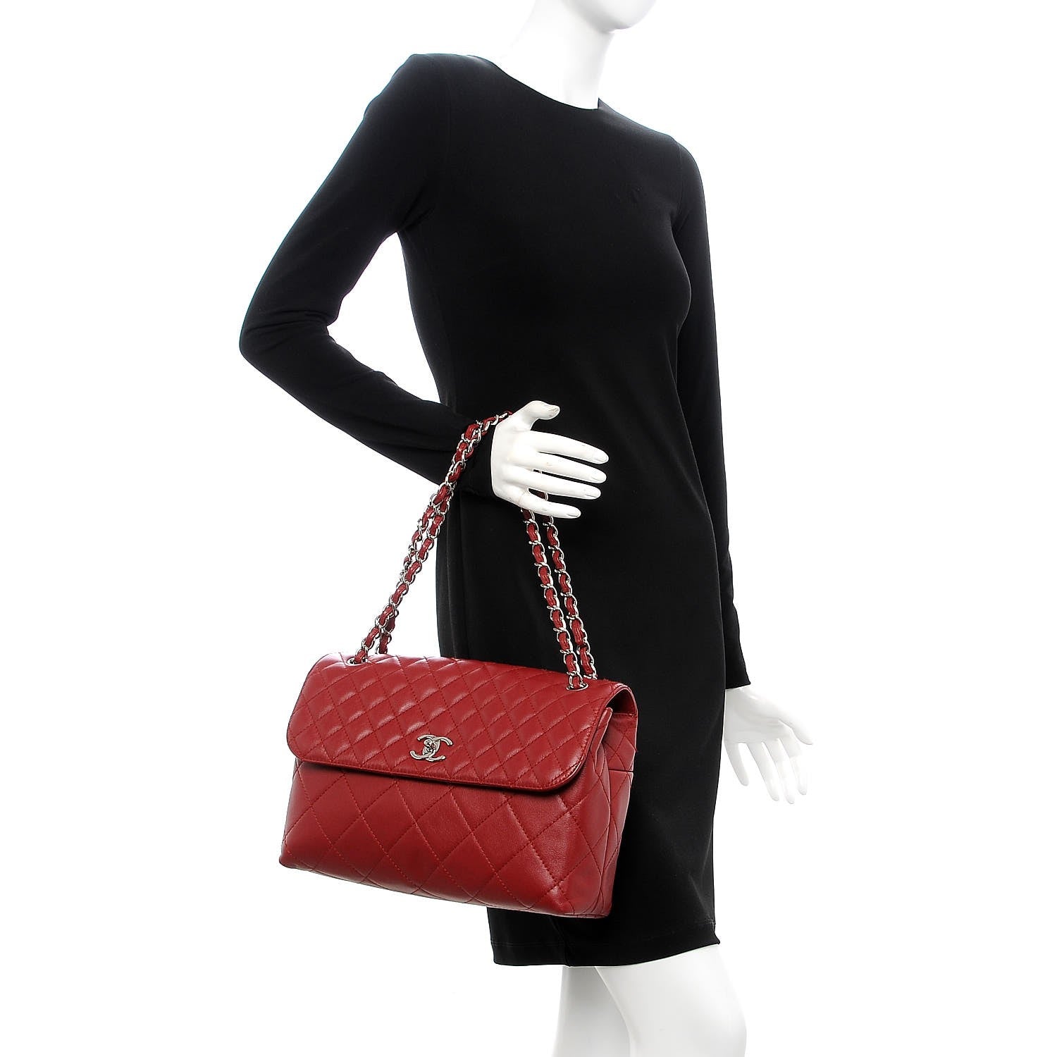 Chanel Calfskin Quilted In The Business Flap Dark Red 2 of 12