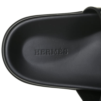 Hermes Calfskin Womens Chypre Sandals 40 Black 5 of 5